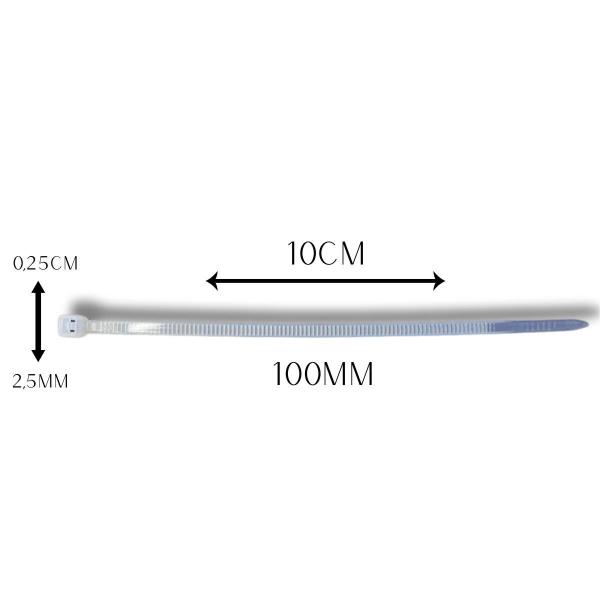 Imagem de Abraçadeira Nylon Enforca 2,5 X 100Mm Kit 100 Cinta Plástica