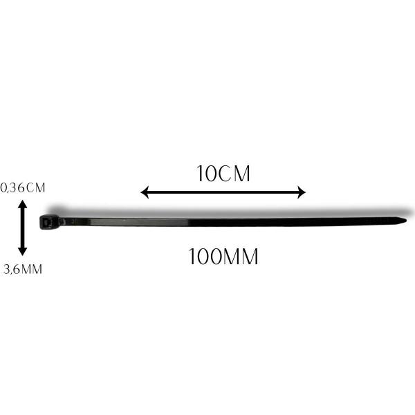 Imagem de Abraçadeira Nylon Enforca 3,6 X 100Mm Kit 100 Cinta Plástica