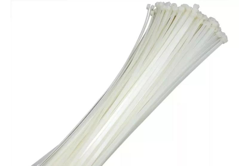 Imagem de Abraçadeira nylon fita plástica 2.5x150mm 100pç branco eda cinta presilha lacre organizar cabo resistente