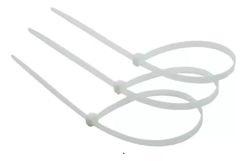 Imagem de Abraçadeira nylon fita plástica 2.5x200mm 100pç branco eda cinta presilha lacre organizar cabo resistente