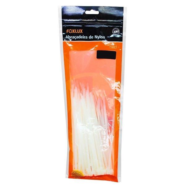 Abraçadeira Nylon Foxlux 280mmx4,8mm Branco - Embalagem com 100 Unidades Imagem de Abraçadeira Nylon Foxlux 280mmx4,8mm Branco - Embalagem com 100 Unidades