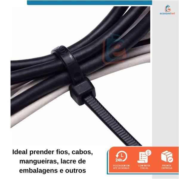 Imagem de Abraçadeira Nylon Preta 200 X 2,5 Starfer Com 100 Un.