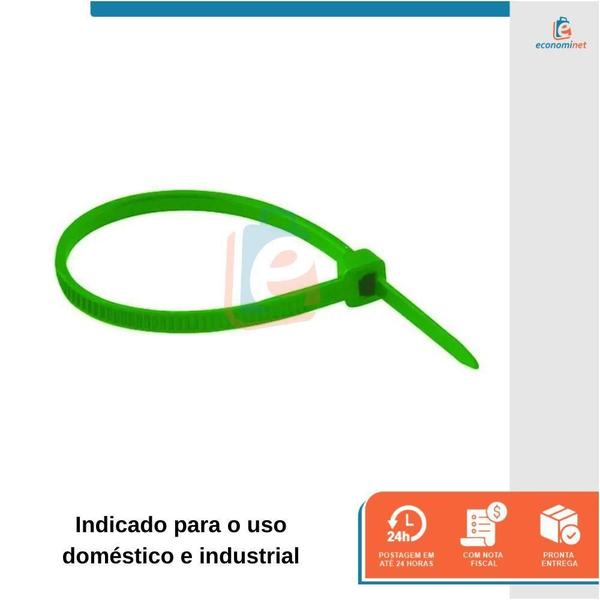 Imagem de Abraçadeira Nylon Starfer Verde 300Mm X 3,6Mm 100