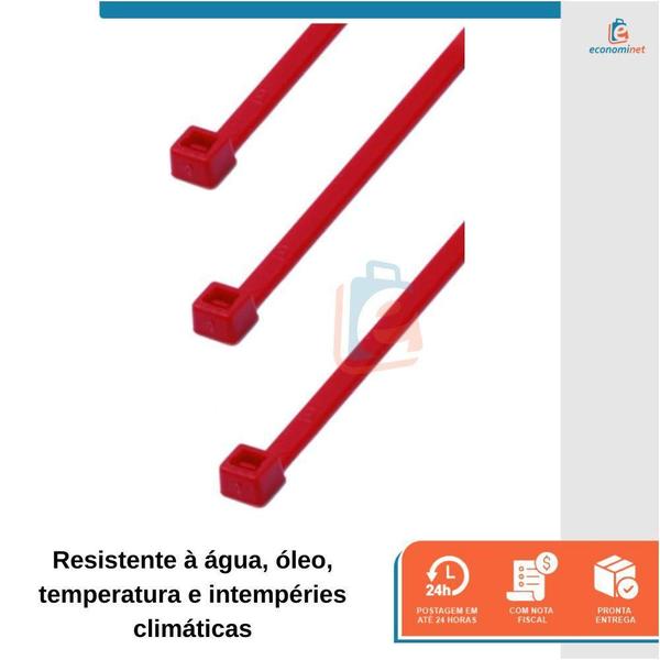 Abraçadeira Nylon Starfer Vermelha 150Mm X 3,6 100 Peças Imagem de Abraçadeira Nylon Starfer Vermelha 150Mm X 3,6 100 Peças