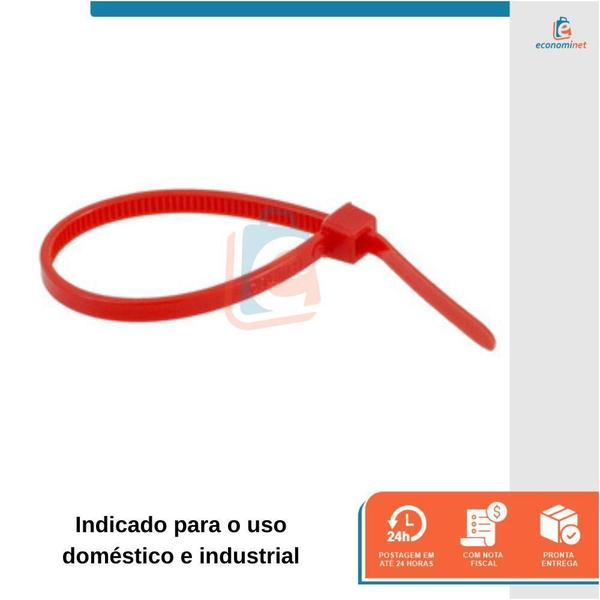 Abraçadeira Nylon Starfer Vermelha 150Mm X 3,6 100 Peças Imagem de Abraçadeira Nylon Starfer Vermelha 150Mm X 3,6 100 Peças