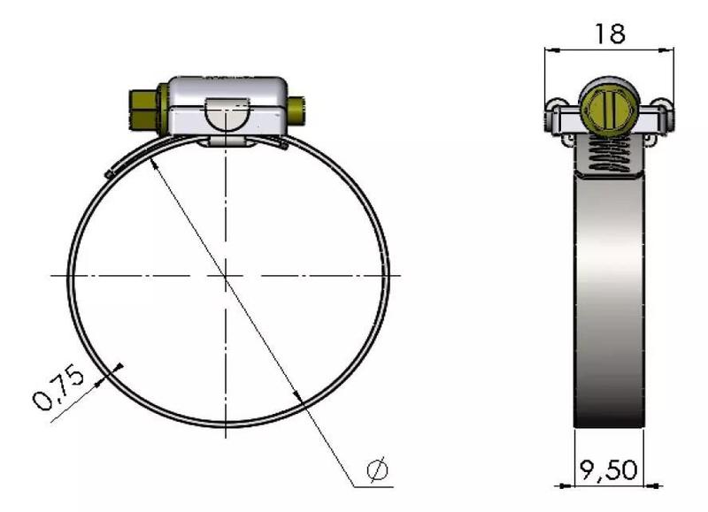 Imagem de Abraçadeira RSF Rosca Sem Fim 9mm H 3X3.1/2" 76-89mm 25 pçs