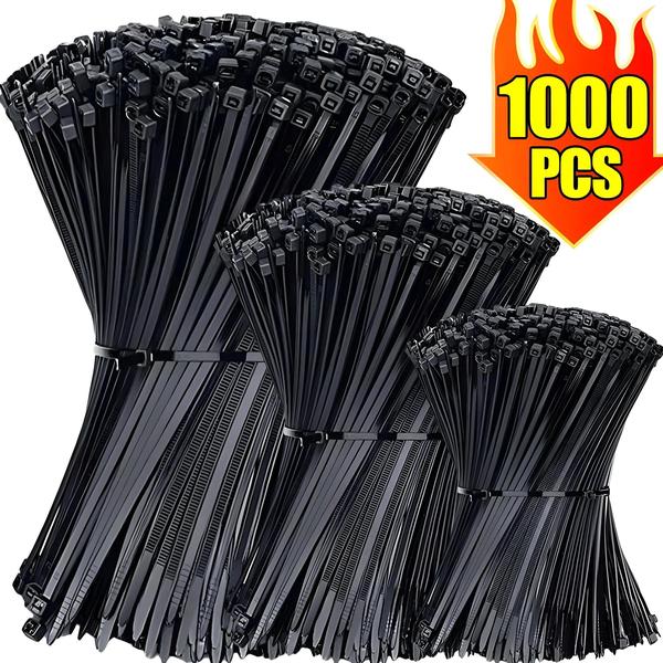 Abraçadeiras de Nylon Ajustáveis com Trava Automática - Pacote com 1000/100 Unidades Imagem de Abraçadeiras de Nylon Ajustáveis com Trava Automática - Pacote com 1000/100 Unidades