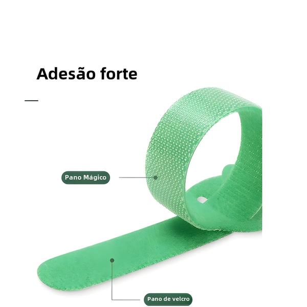 Imagem de Abraçadeiras Reutilizáveis (50 Peças) - Tiras de Fixação com Gancho e Laço para Organização de Fios