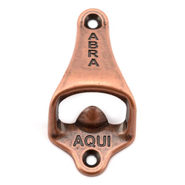 Imagem de Abridor de Garrafa Abra Aqui Metal Decoração 1 Unidade