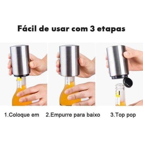 Imagem de Abridor De Garrafa Automático Cerveja Imã Aço Inoxidável