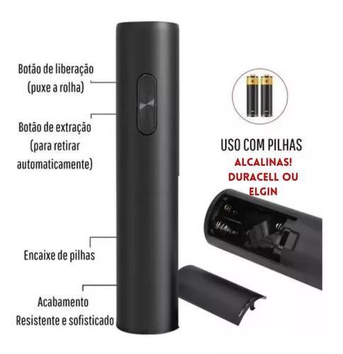 Imagem de Abridor De Garrafa Automático Saca Rolhas Elétrico A Pilha