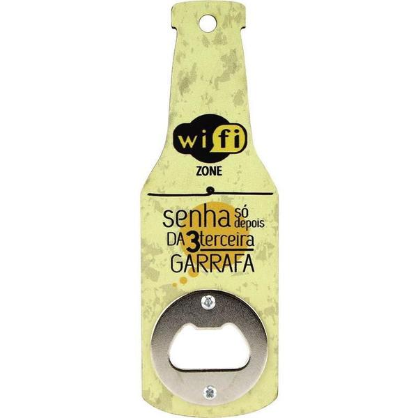 Imagem de Abridor De Garrafa Cerveja Mdf (Ck2326) - Amarelo Wifi