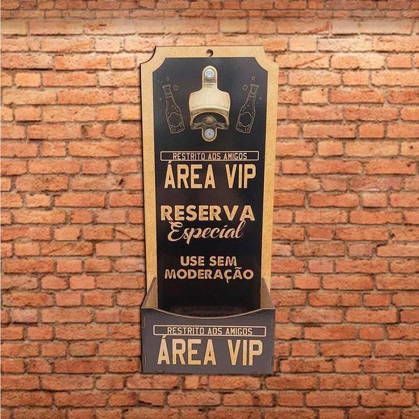 Imagem de Abridor de Garrafas e Suporte Tampinhas Beer Decor - Área Vip