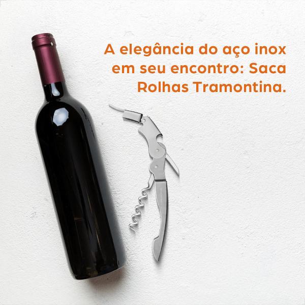 Imagem de Abridor de Garrafas Saca Rolhas Vinho Tramontina Aço Inox 26337100