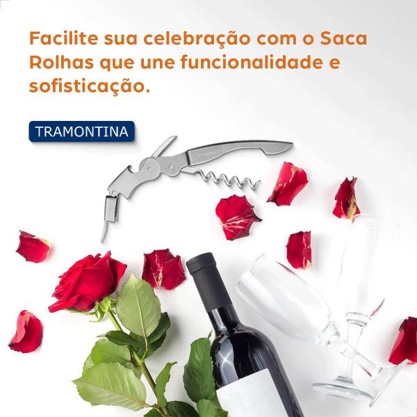 Imagem de Abridor de Garrafas Saca Rolhas Vinho Tramontina Aço Inox 26337100