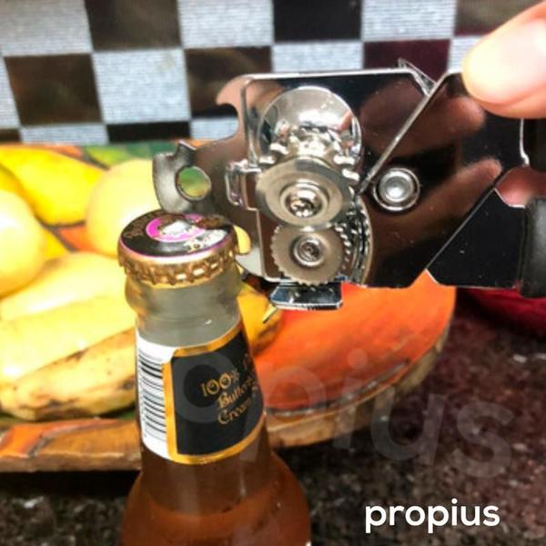 Imagem de Abridor De Lata e Garrafa Cerveja 3 Em 1 Master Chef Manivela Refrigerante Americano Cozinha Multiuso