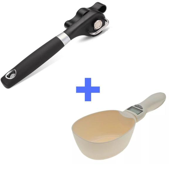 Abridor De Latas Manivela Sem Rebarbas Aço Inox Resistente + Balança Digital Medidor Colher Cozinha Solidos E Liquidos - JN SHOP Imagem de Abridor De Latas Manivela Sem Rebarbas Aço Inox Resistente + Balança Digital Medidor Colher Cozinha Solidos E Liquidos