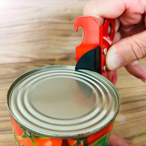 Imagem de Abridor de Latas Pequeno Inox Weck 13cm Vermelho Portatil