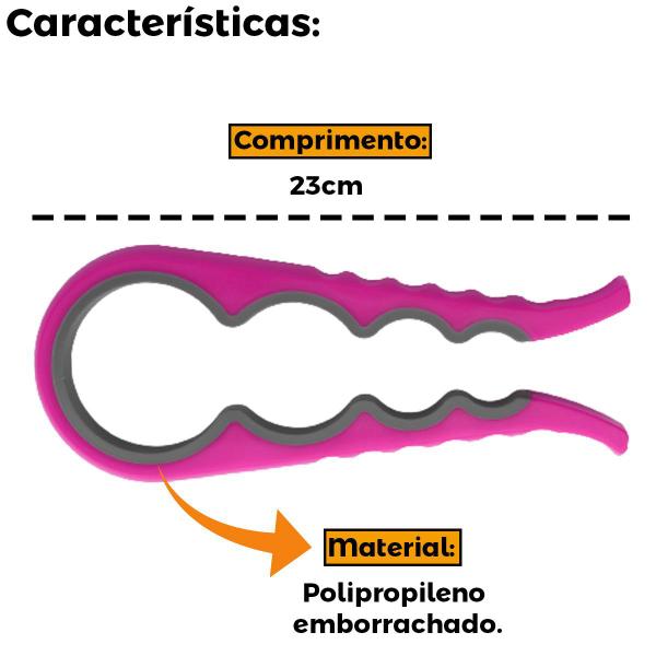 Imagem de Abridor de tampa frascos e potes abre fácil tampas 4 tamanhos 22cm roxo