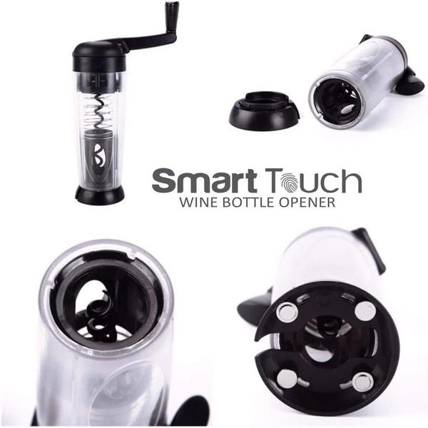 Imagem de Abridor de vinho automatico smart touch com corta lacre manual abre garrafa saca rolha luxo