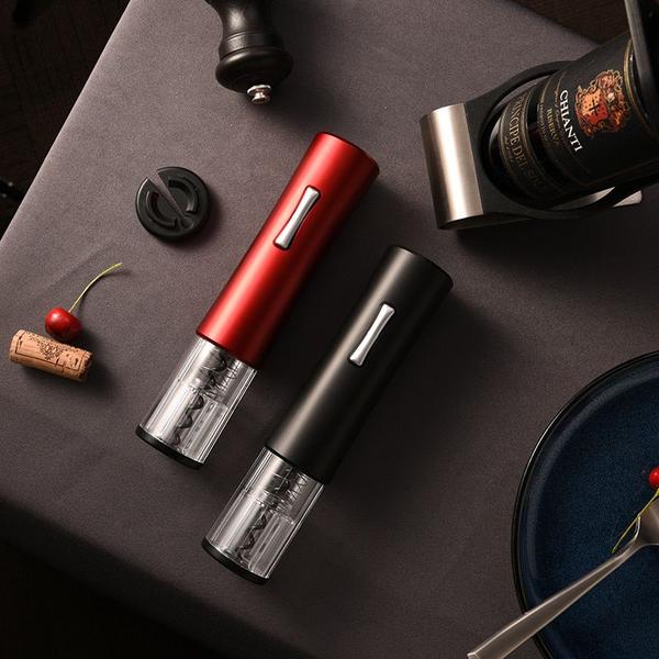Imagem de Abridor de vinho elétrico, saca-rolhas automático, abridor de garrafa de pilha de vinho tinto