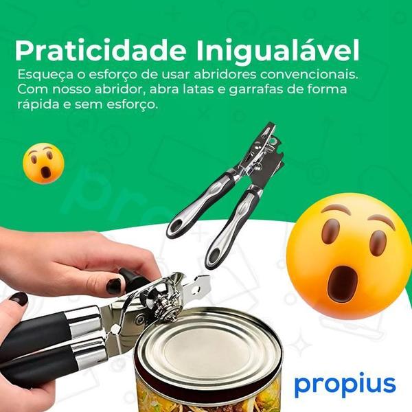 Imagem de Abridor Lata E Garrafa Em Aço Inox Resistente Automático