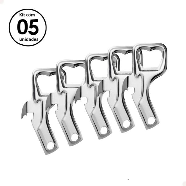 Abridor Multiuso Garrafa Lata Combinado Inox Manual Kit Com 5 - Vidal Imagem de Abridor Multiuso Garrafa Lata Combinado Inox Manual Kit Com 5