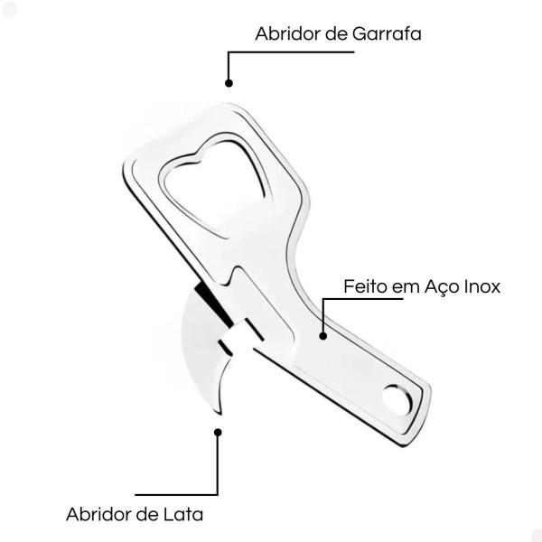 Abridor Multiuso Garrafa Lata Combinado Inox Manual Kit Com 5 - Vidal Imagem de Abridor Multiuso Garrafa Lata Combinado Inox Manual Kit Com 5
