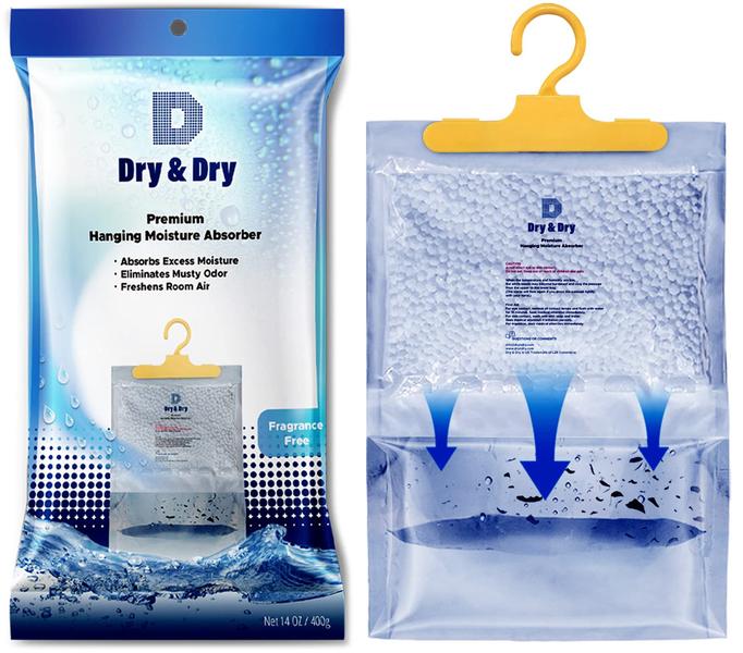 Imagem de Absorvedores de umidade Dry & Dry 7 pacotes de 415 ml para casa e porão