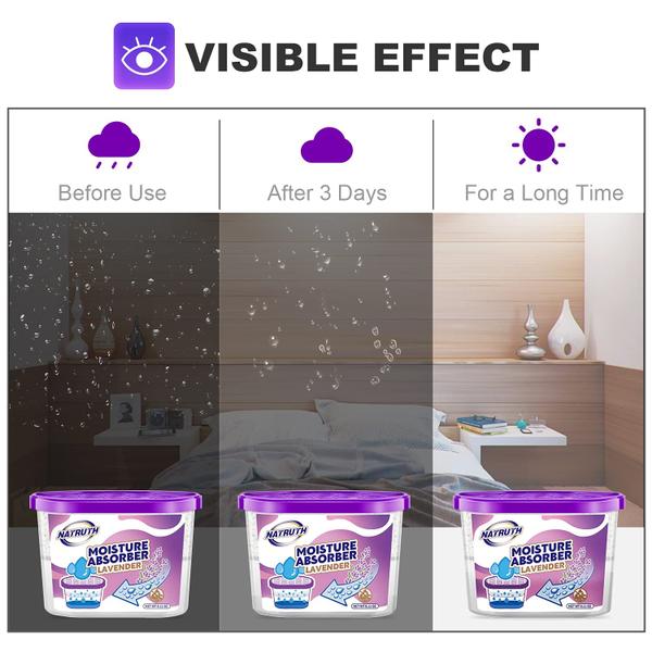 Absorvedores de umidade NATRUTH, pacote com 9 desumidificadores de armário com lavanda Imagem de Absorvedores de umidade NATRUTH, pacote com 9 desumidificadores de armário com lavanda