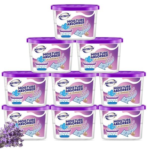 Absorvedores de umidade NATRUTH, pacote com 9 desumidificadores de armário com lavanda Imagem de Absorvedores de umidade NATRUTH, pacote com 9 desumidificadores de armário com lavanda