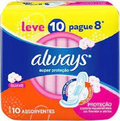 Imagem de Absorvente Always Basico 10Un Suave Com Abas L10P8