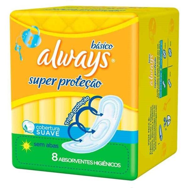 Imagem de Absorvente Always Básico Suave Sem Abas Com 8 Unidades