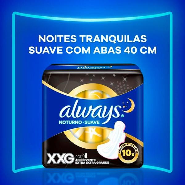 Imagem de Absorvente Always Noites Tranquilas Seca com Abas 10 unidades