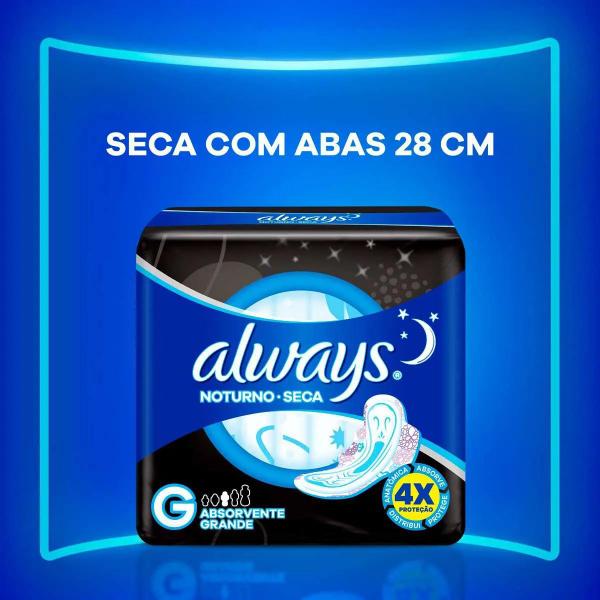 Imagem de Absorvente Always Noturno Proteção Seca G Com Abas 48 Unidades Always