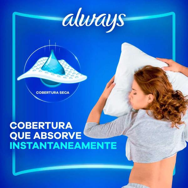 Imagem de Absorvente Always Noturno Proteção Seca G Com Abas 8 Unidades Always