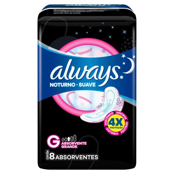 Imagem de Absorvente Always Noturno Suave c/ Abas 28cm Leve 8 Pague 7