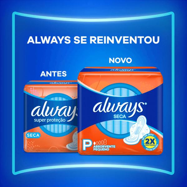 Imagem de Absorvente Always Proteção Seca P Com Abas 16 Unidades Always