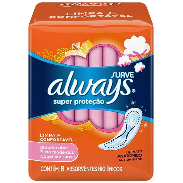 Imagem de Absorvente Always Super Proteção Suave Sem Abas 8 Unidades