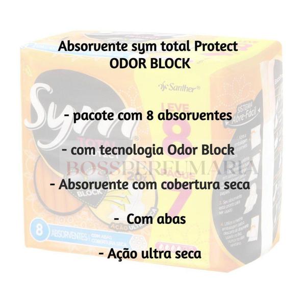 Imagem de Absorvente Com Abas Cobertura Ultra Seca Sym Total Protect 8 Unidades