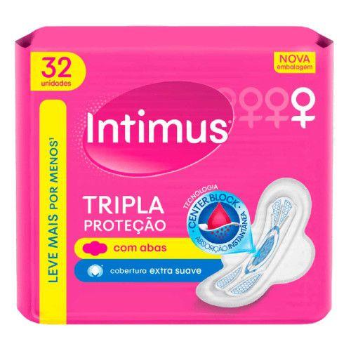 Imagem de Absorvente com Abas Extra Suave Intimus Tripla Proteção com 32 Unidades