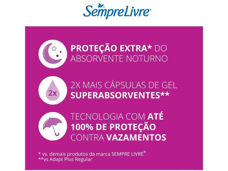 Imagem de Absorvente Externo Sempre Livre Adapt Plus - Noite e Dia Suave com Abas 32 unidades