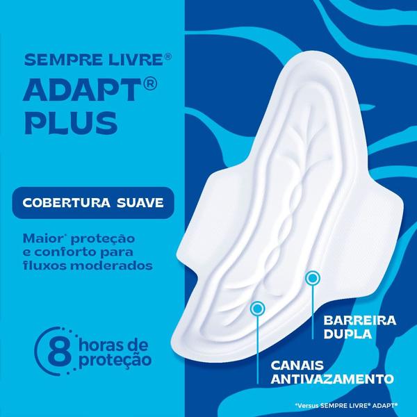 Imagem de Absorvente Externo Sempre Livre Adapt Plus Suave 32 Unidades Leve Mais Por Menos