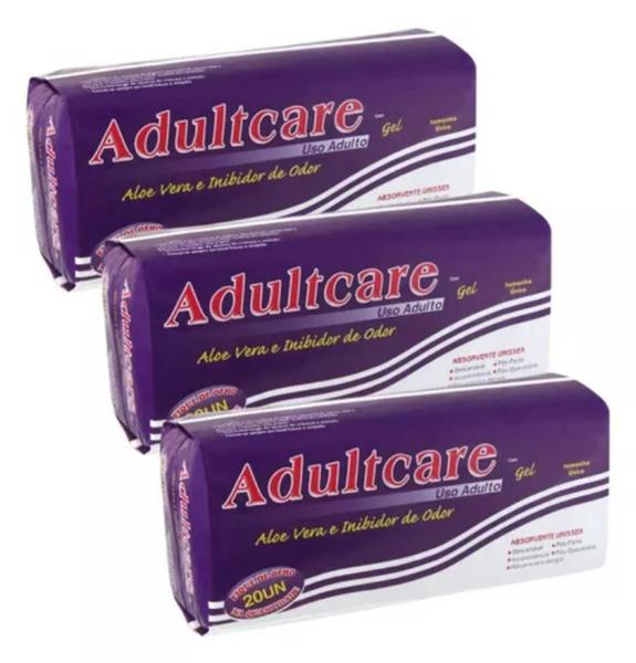 Imagem de Absorvente Geriátrico Adultcare Pós Parto C/ 20un (kit C/ 3)