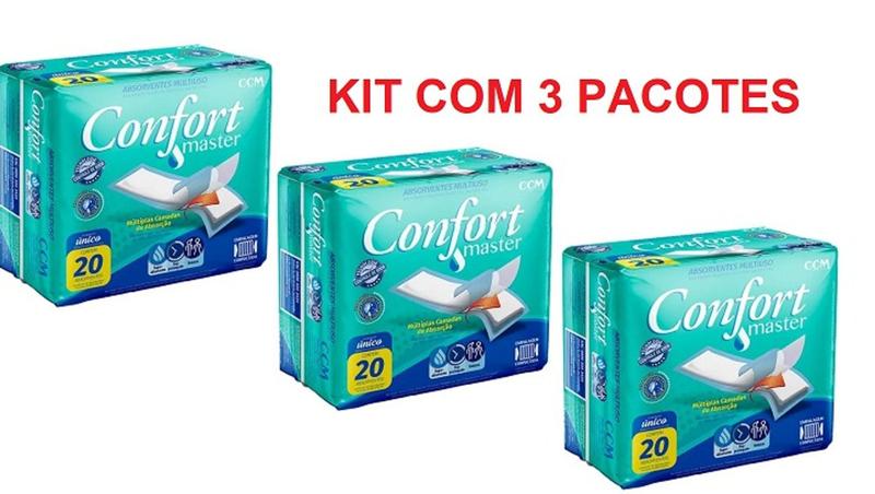 Imagem de Absorvente Geriatrico Confort Master M/U 20 Un ( Kit com 3 pacotes)