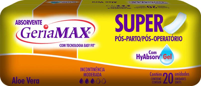 Imagem de Absorvente Geriátrico Geriamax - 1 Pacote 20un - Incontinência Urinária e Pós-parto 