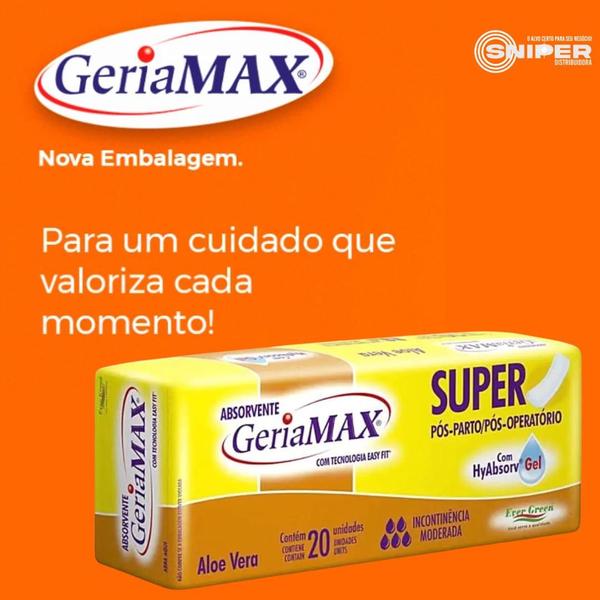 Imagem de Absorvente Geriátrico Pós Parto Geriamax 20 Un Incontinência Absorção Máxima Suavidade e Conforto