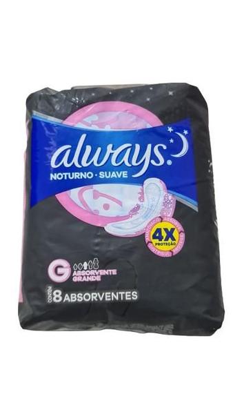 Imagem de Absorvente Grande Noturno Suave Com 8 Unidades Always