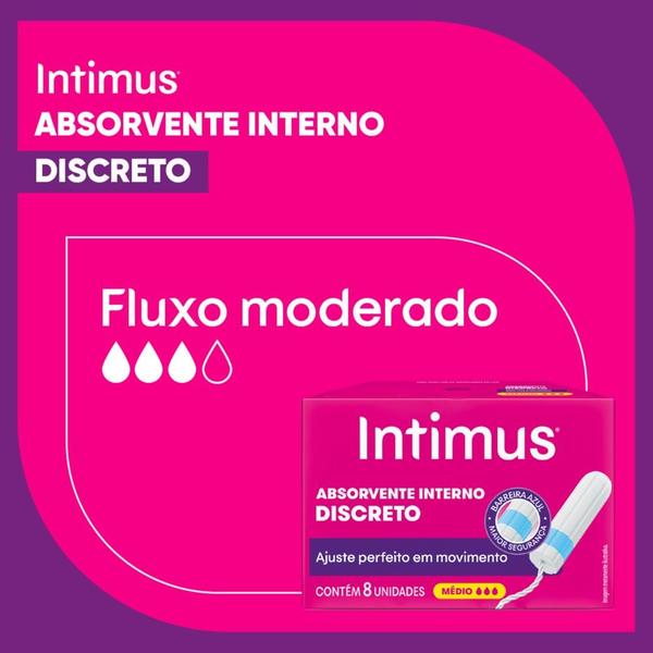 Imagem de Absorvente Interno Intimus Discreto Médio 16 Unidades