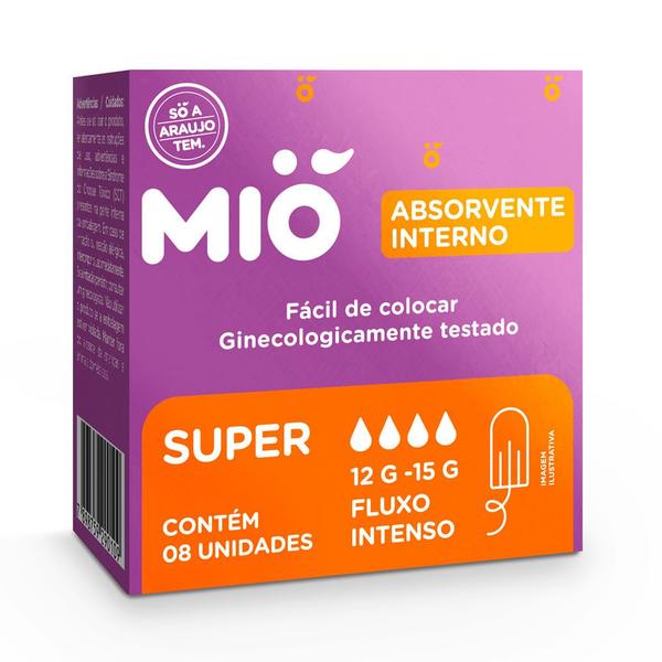 Imagem de Absorvente Interno Mió Super Fluxo Intenso 8 Unidades